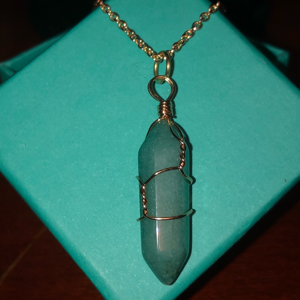 🎁SALE🎁 14K Plated Chain with Amazonite Pendant with Box